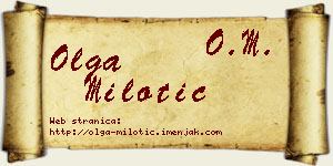 Olga Milotić vizit kartica